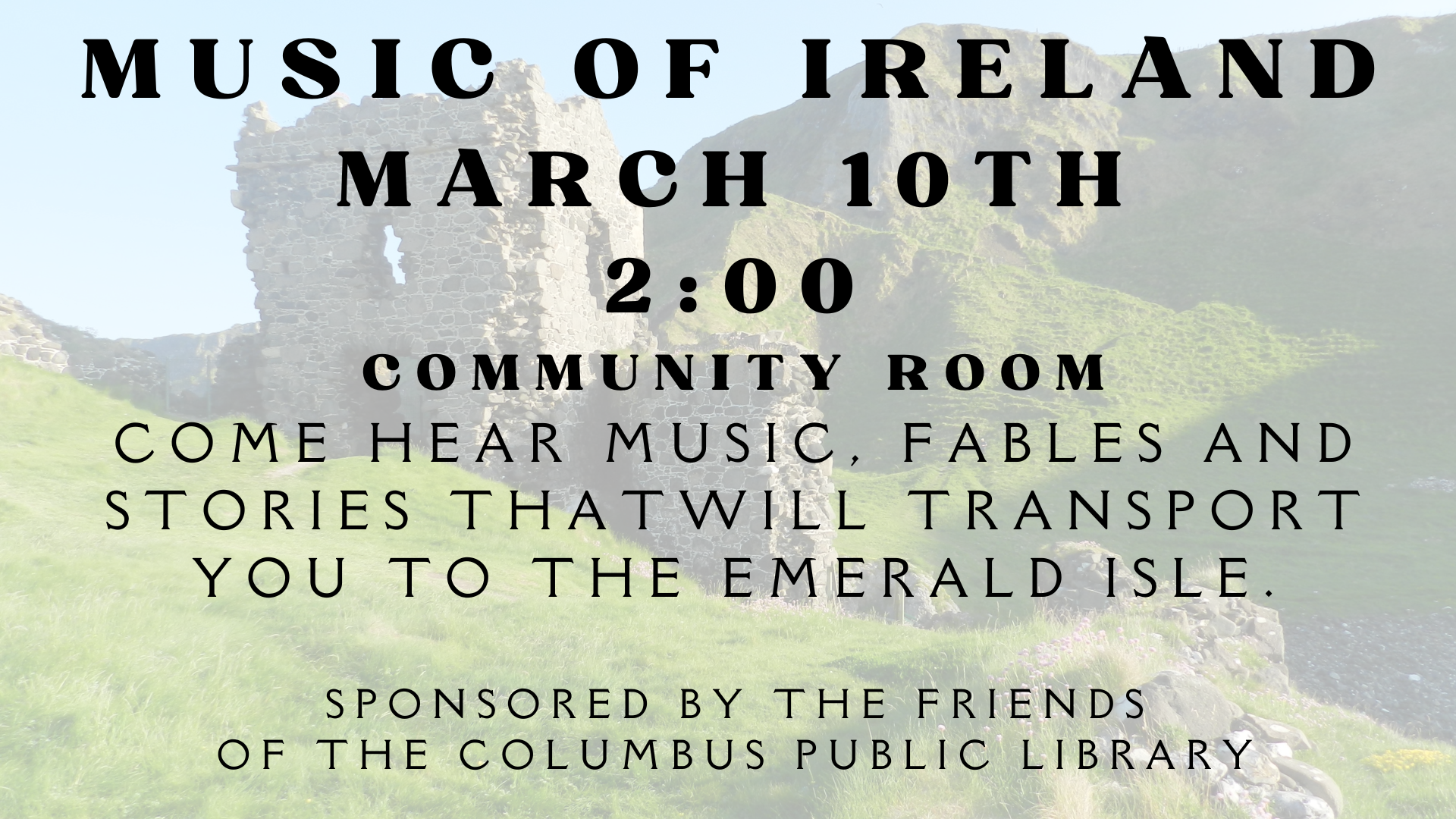 Music of Ireland March 10th at 2:00 pm