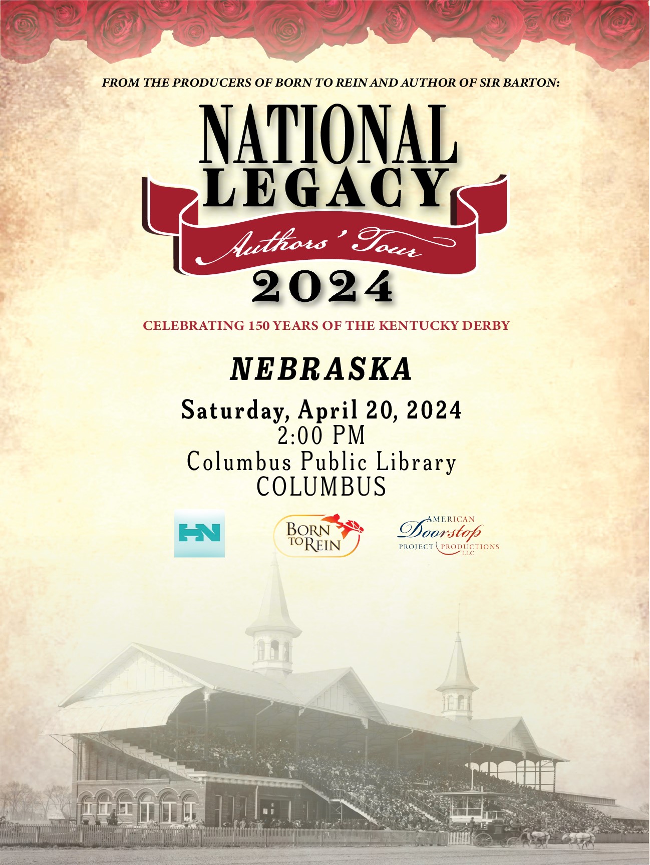 National Legacy Authors' Tour 2024 April 20th 2:00 pm