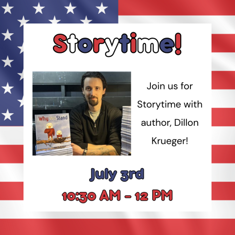 Storytime! with Dillon Krueger 10:30am to 12pm