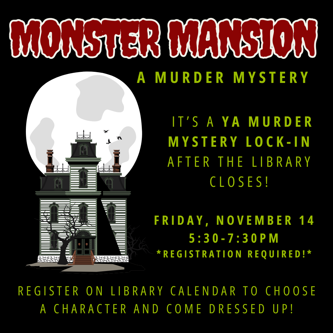 A castle overshadowed by a large white moon. It gives details about the program.